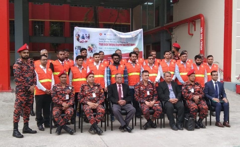 Training on earthquake and fire incident response to reduce the impact