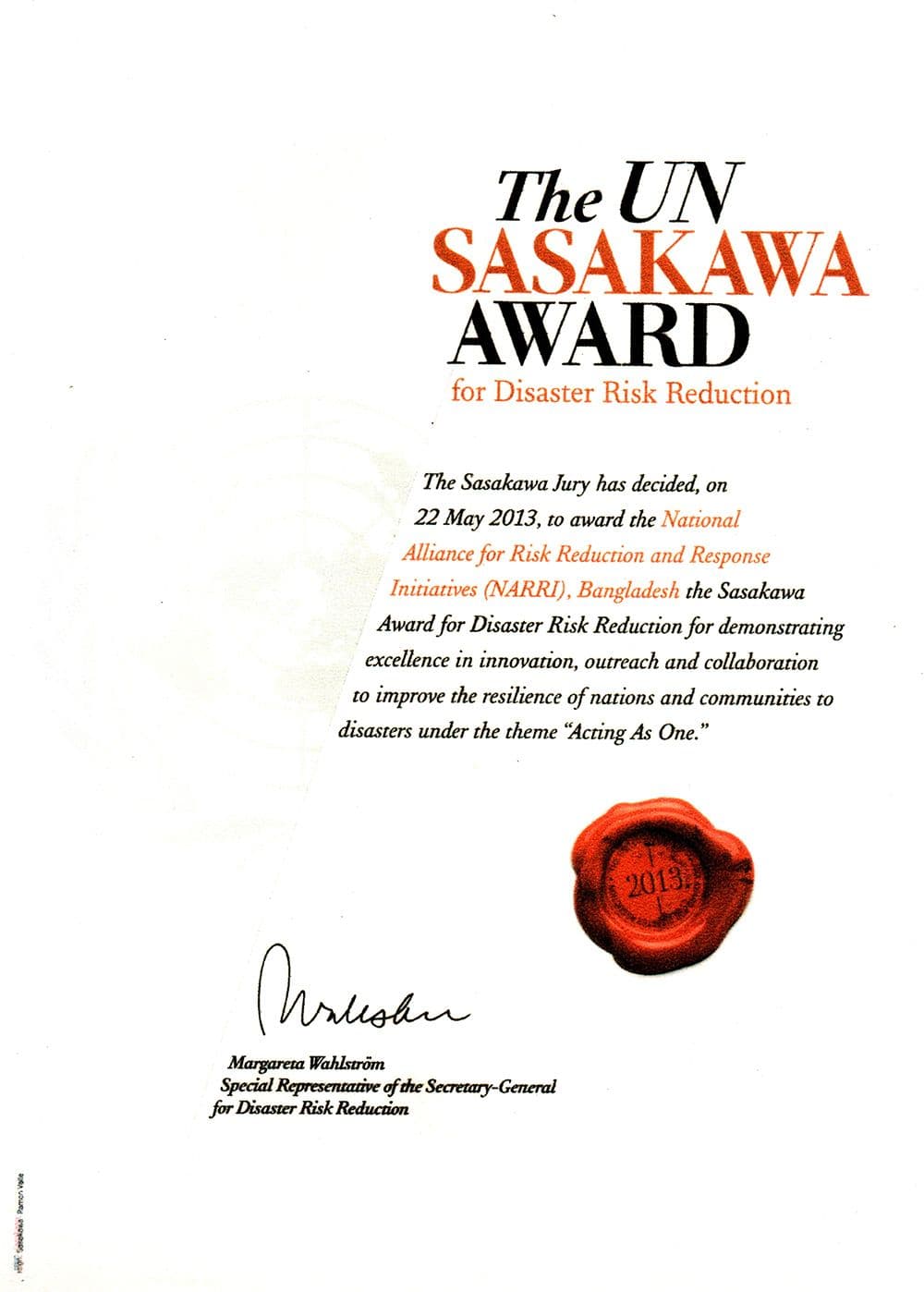 Outstanding International Development Project in a Fragile State - AAB